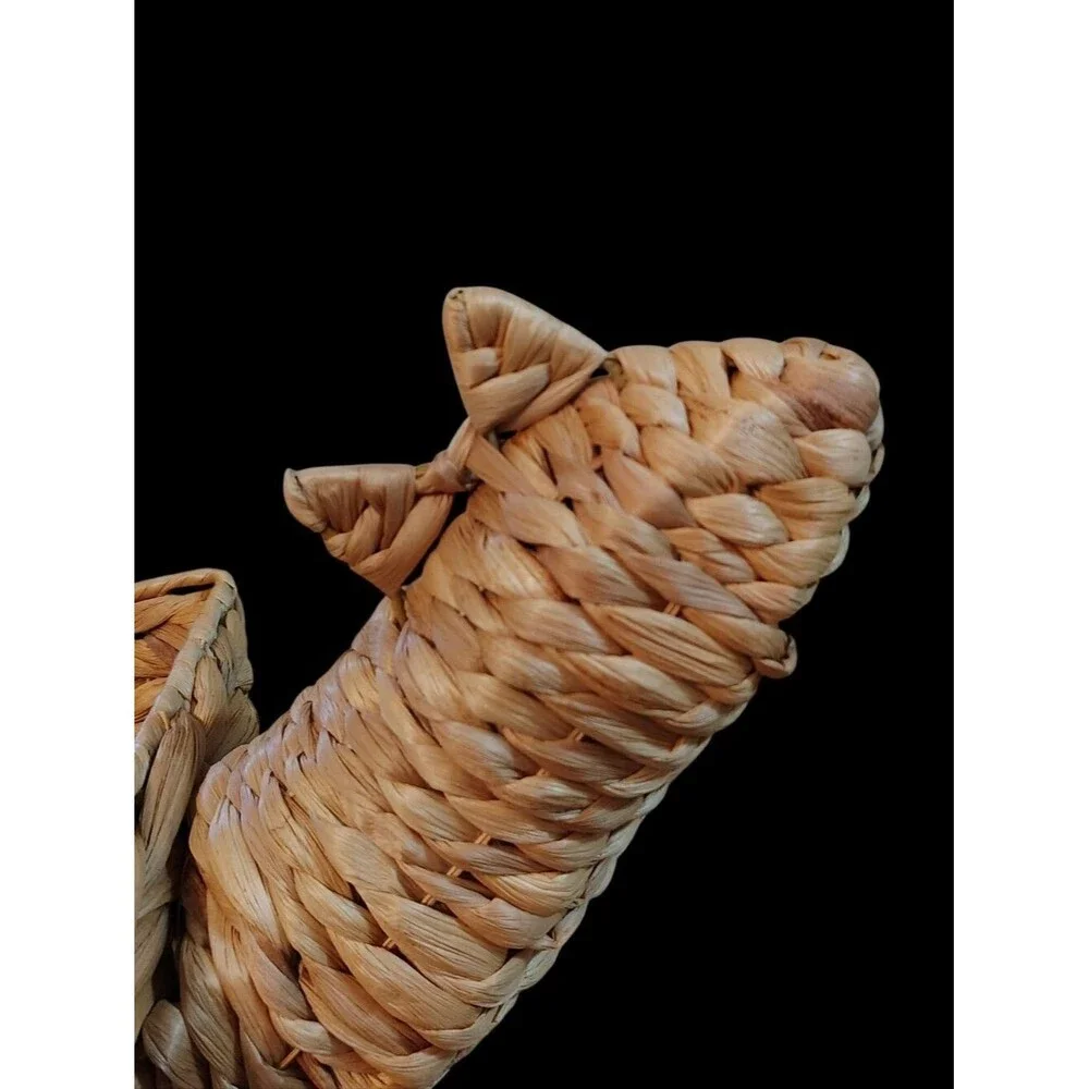 Dinosaur Rattan Wicker Plant Fruit Storage Decorative Planter